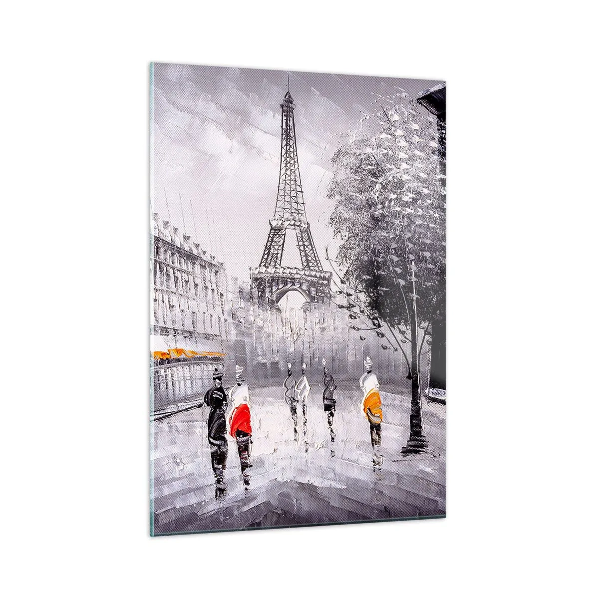 Obraz na skle - Parížska prechádzka - 50x70 cm