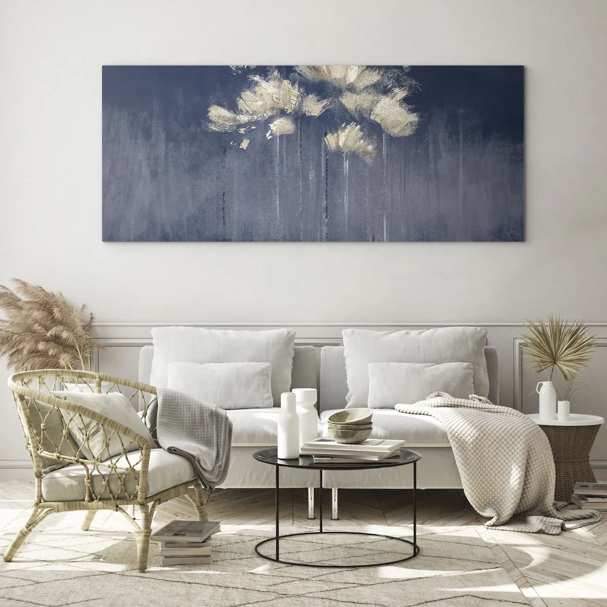 Obraz na skle - Ako okvetné lístky vo vetre - 100x40 cm