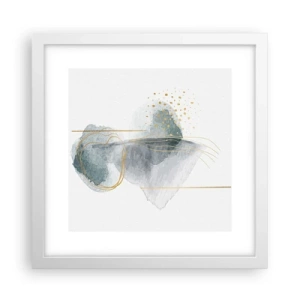 Plagát v bielom ráme - O vzťahu medzi šedou a zlatou - 30x30 cm