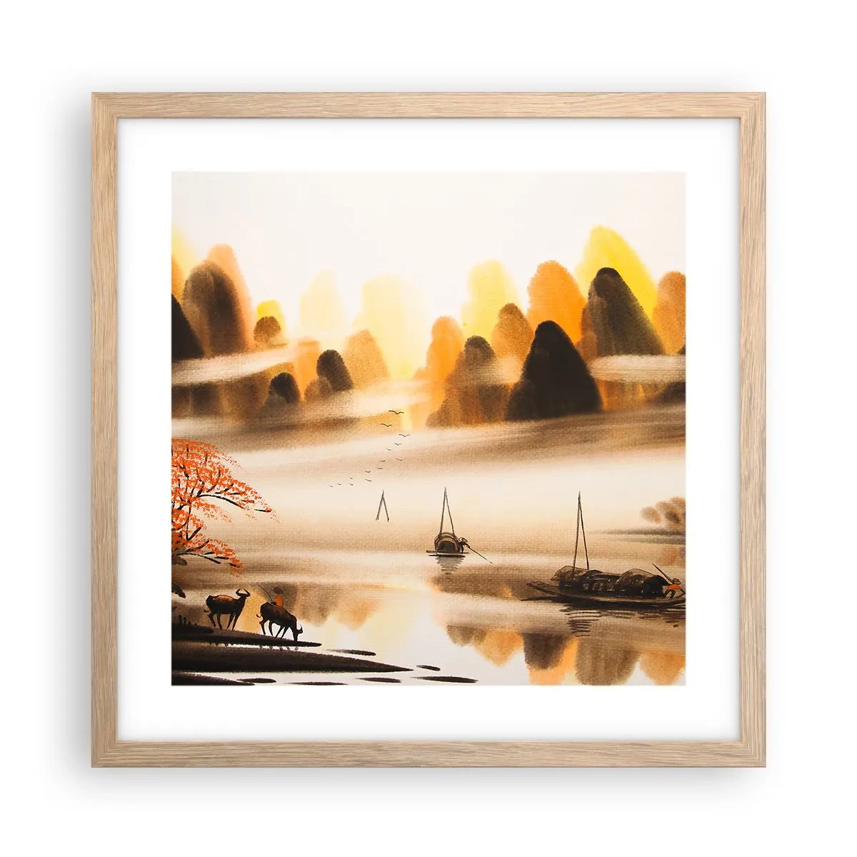 Plagát v ráme zo svetlého duba - Ďalej ako na Ďalekom východe - 40x40 cm