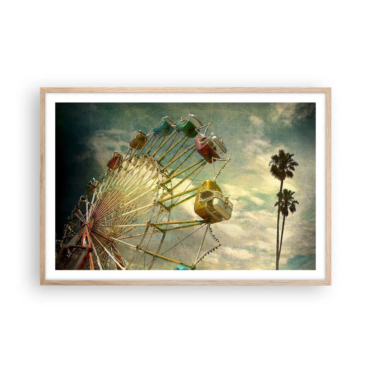 Plagát v ráme zo svetlého duba - Bude, bude zábava… - 91x61 cm