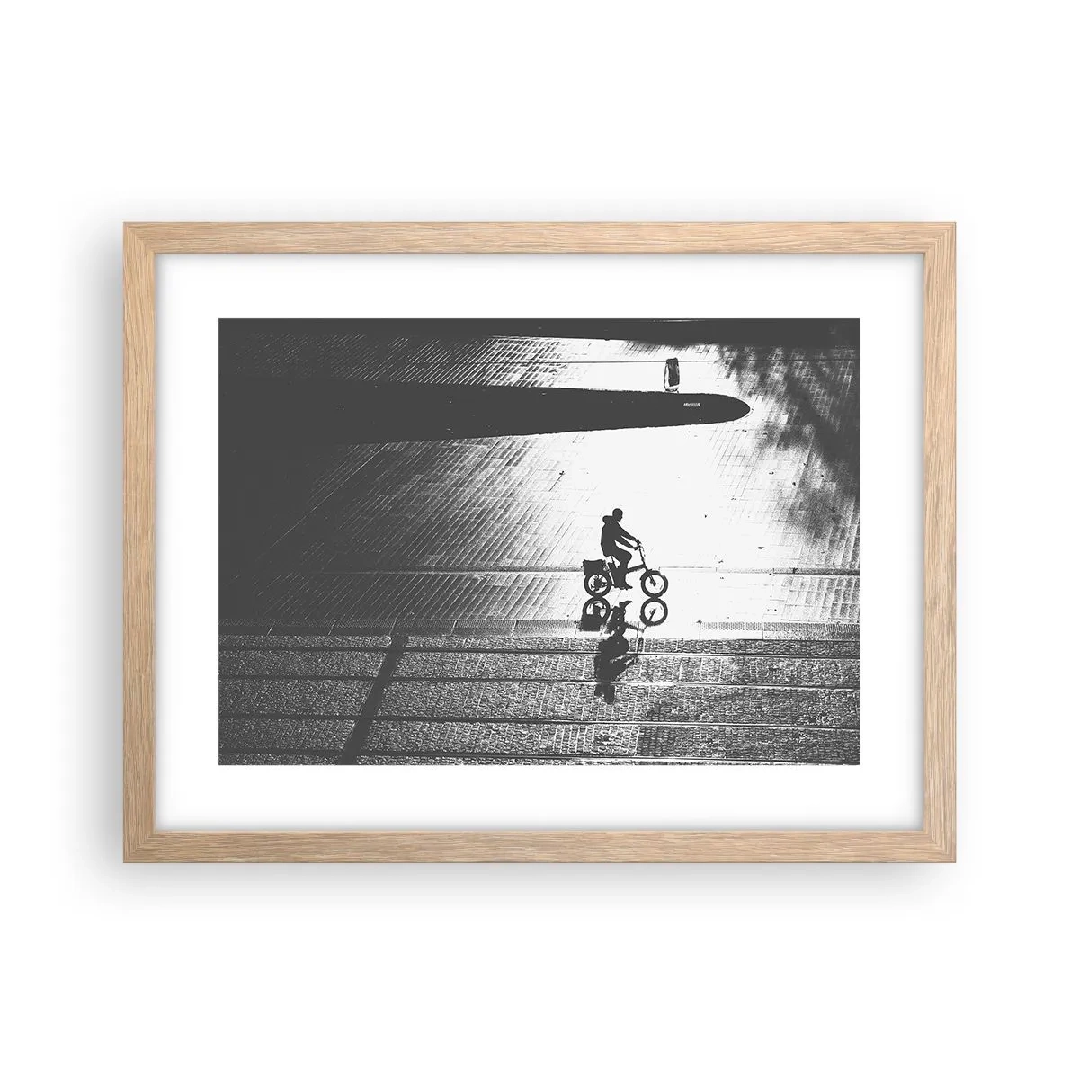 Plagát v ráme zo svetlého duba - Dopredu, cez mesto - 40x30 cm