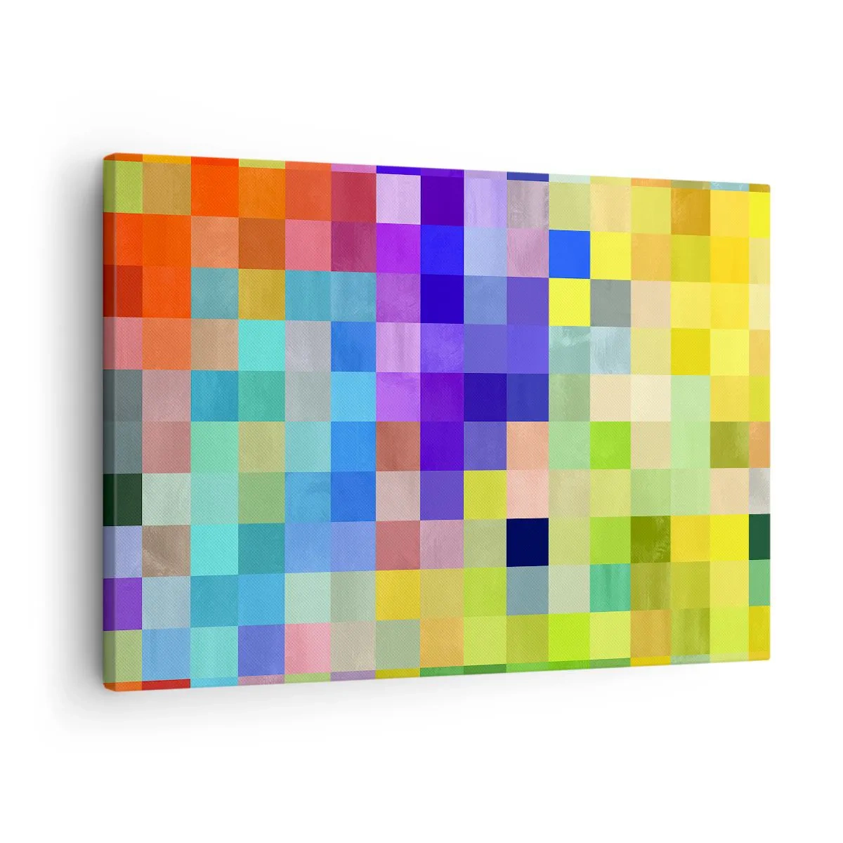 Obraz na plátne - Farebná mozaika štvorcov v rôznych farbách - 70x50cm - Každý iný, všetky rovné - Moderná nástenná dekorácia do obývacej izby a spálne ARTTOR