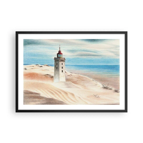 Plagát v čiernom ráme - Vždy hľadí na more - 70x50 cm