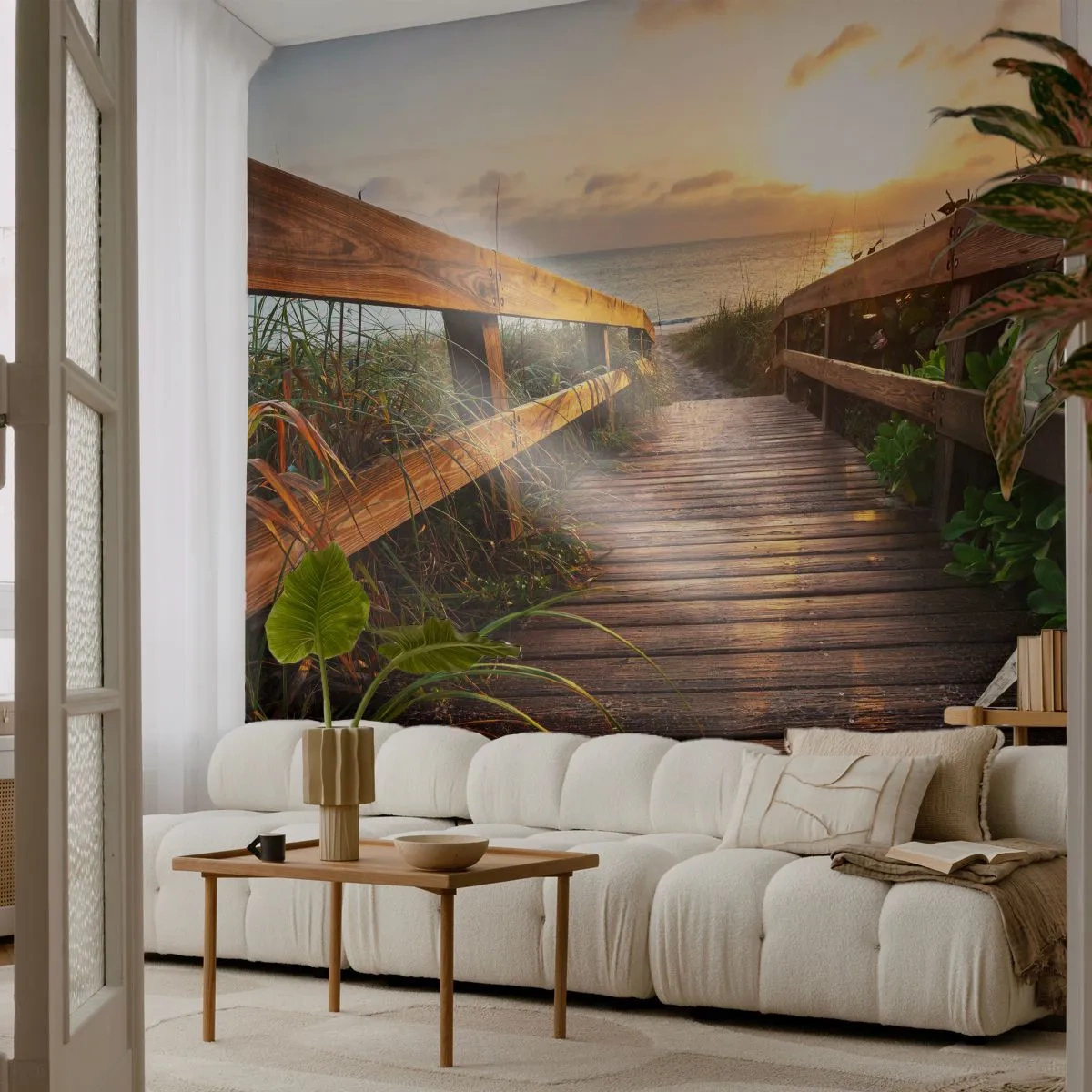 Fototapeta Premium Sand - A priamo k brehu - Krajina, More, Drevený most - 100x70 cm