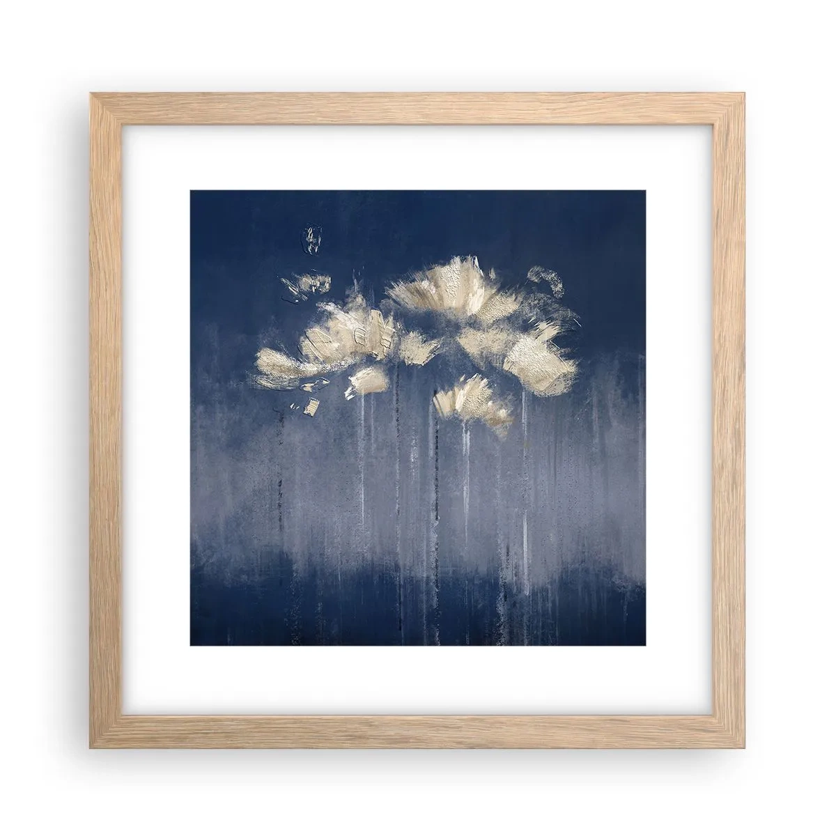 Plagát v ráme zo svetlého duba - Ako okvetné lístky vo vetre - 30x30 cm