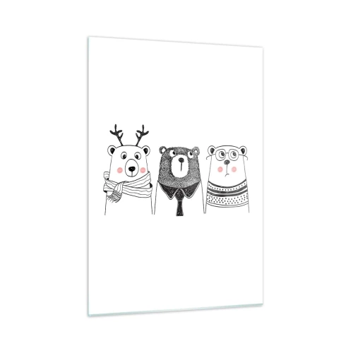 Obraz na skle - Medveď, medvedík a macko - 50x70 cm