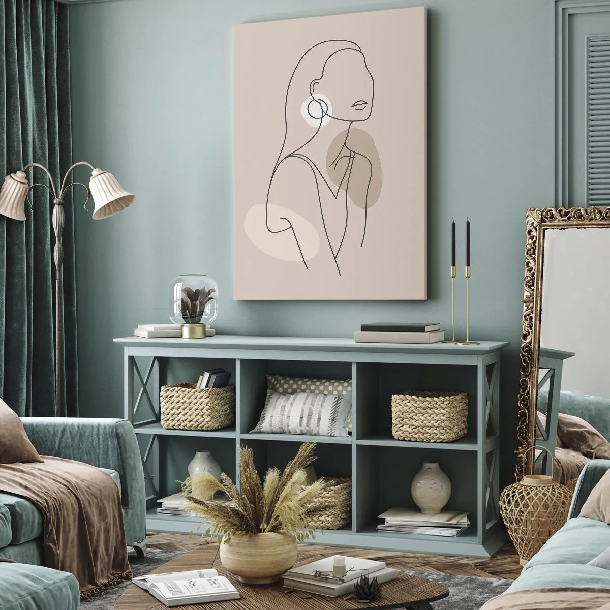 Obraz na plátne - Dievčenská ikona - 45x80 cm