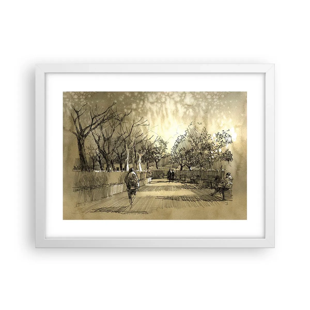 Plagát v bielom ráme - Pierkom zastavený okamih - 40x30 cm