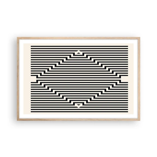 Plagát v ráme zo svetlého duba - Geometrická ilúzia - 91x61 cm