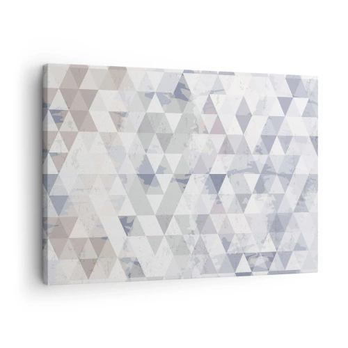 Obraz na plátne - Geometrický trojuholníkový vzor v pastelových odtieňoch - 70x50cm - V rytme na tri - Moderná nástenná dekorácia do obývacej izby a spálne ARTTOR
