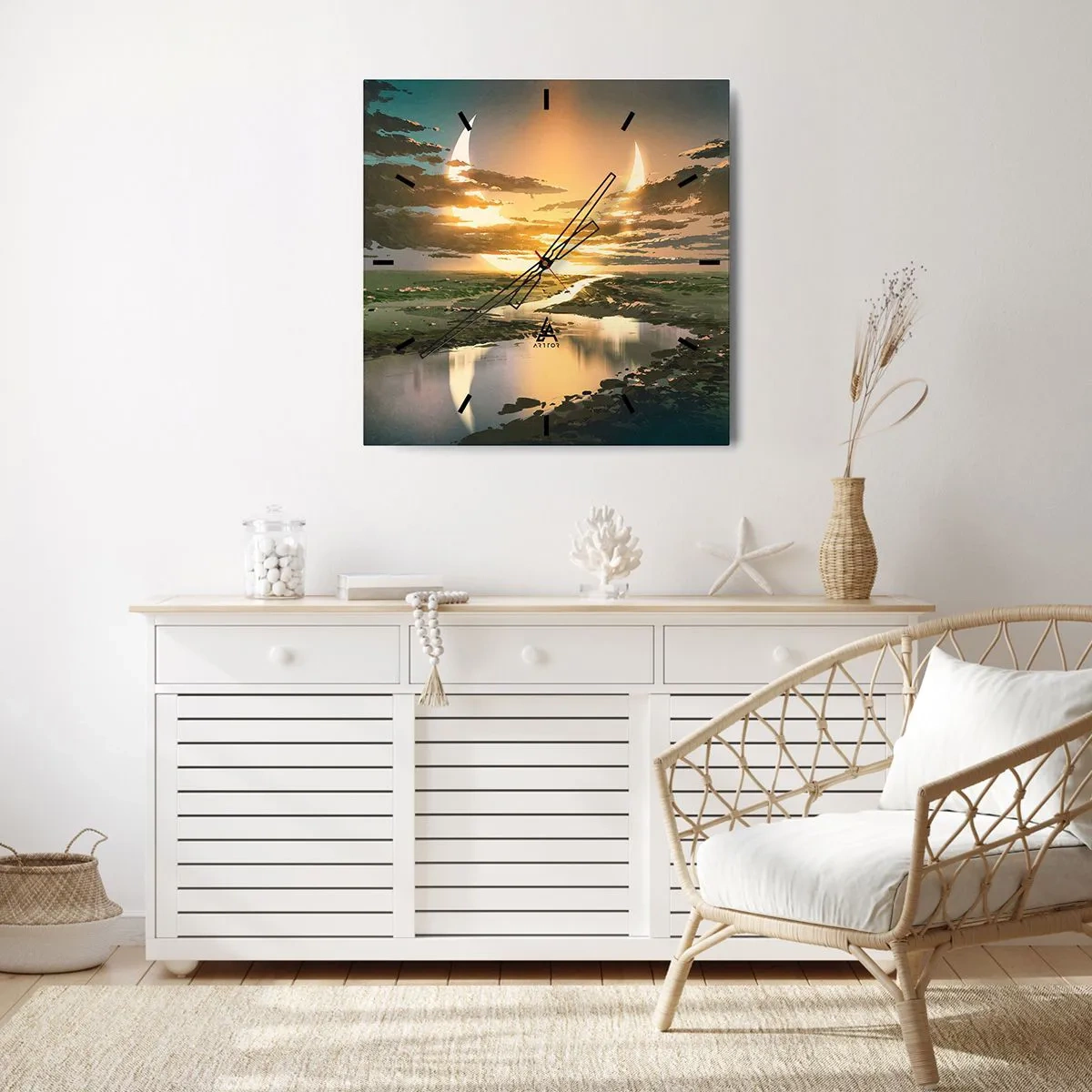 Nástenné hodiny - Niekde vo vzdialenej galaxii - 40x40 cm