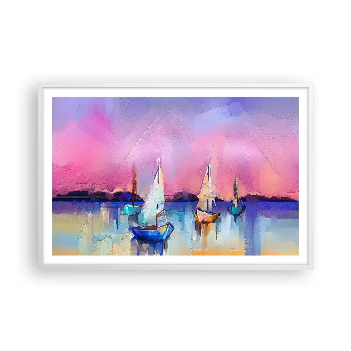 Plagát v bielom ráme - Smer: široká voda - 91x61 cm