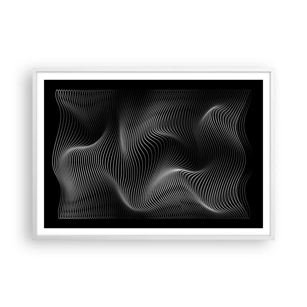 Plagát v bielom ráme - Tanec svetla v priestore - 100x70 cm