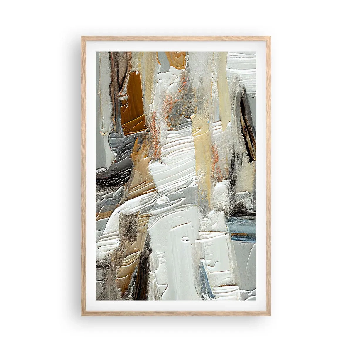 Plagát v ráme zo svetlého duba - Farebné nahromadenie - 61x91 cm