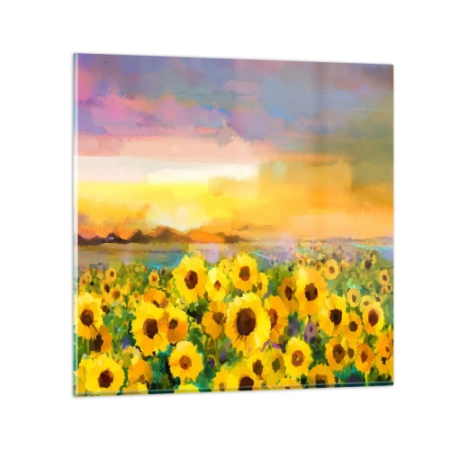 Obraz na skle - Samotné slnko zostúpilo na zem - 30x30 cm