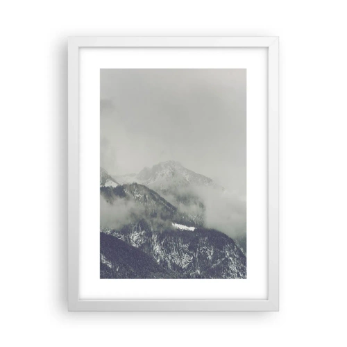 Plagát v bielom ráme - Zahmlené údolie - 30x40 cm