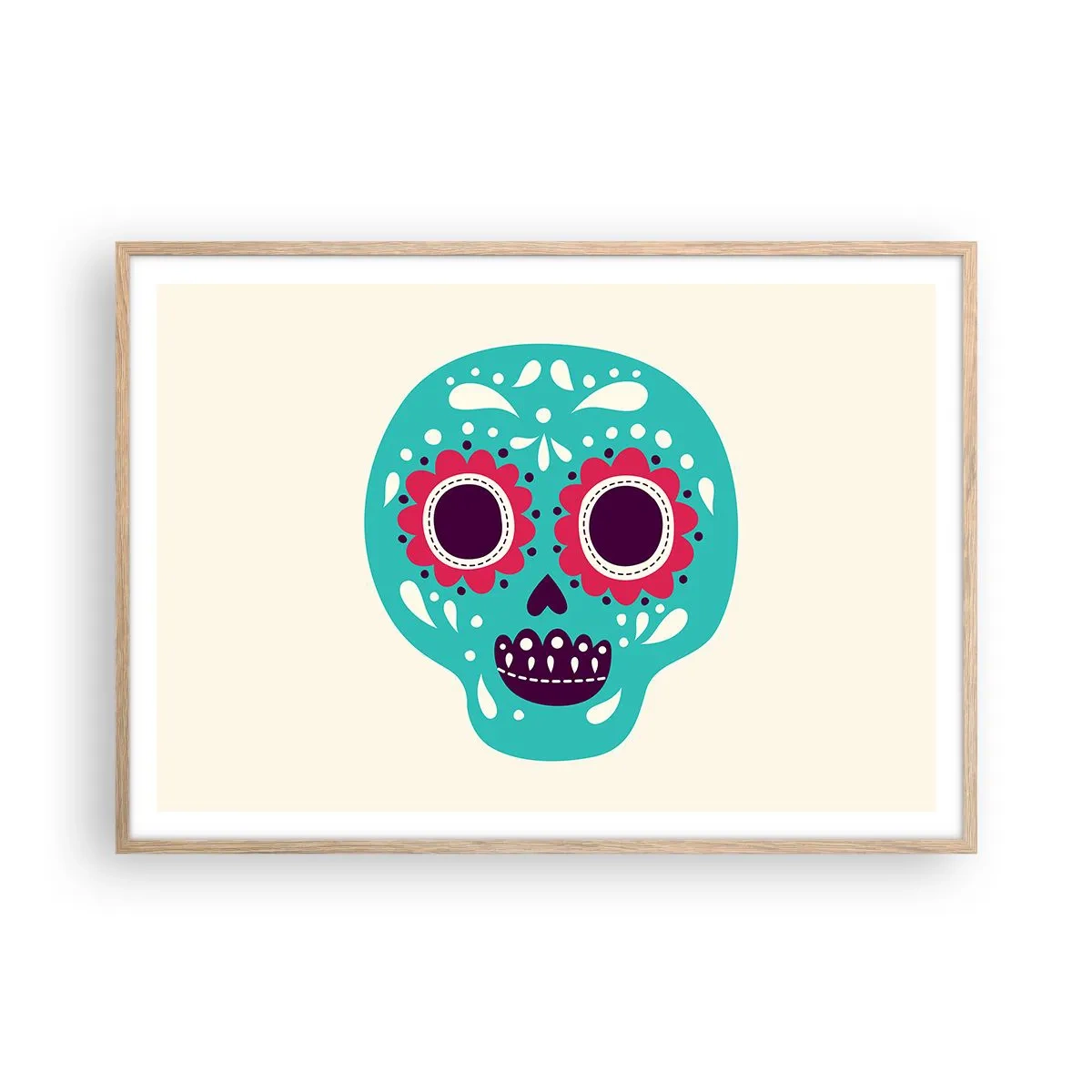 Plagát v ráme zo svetlého duba - Život – zábava až do smrti - 100x70 cm