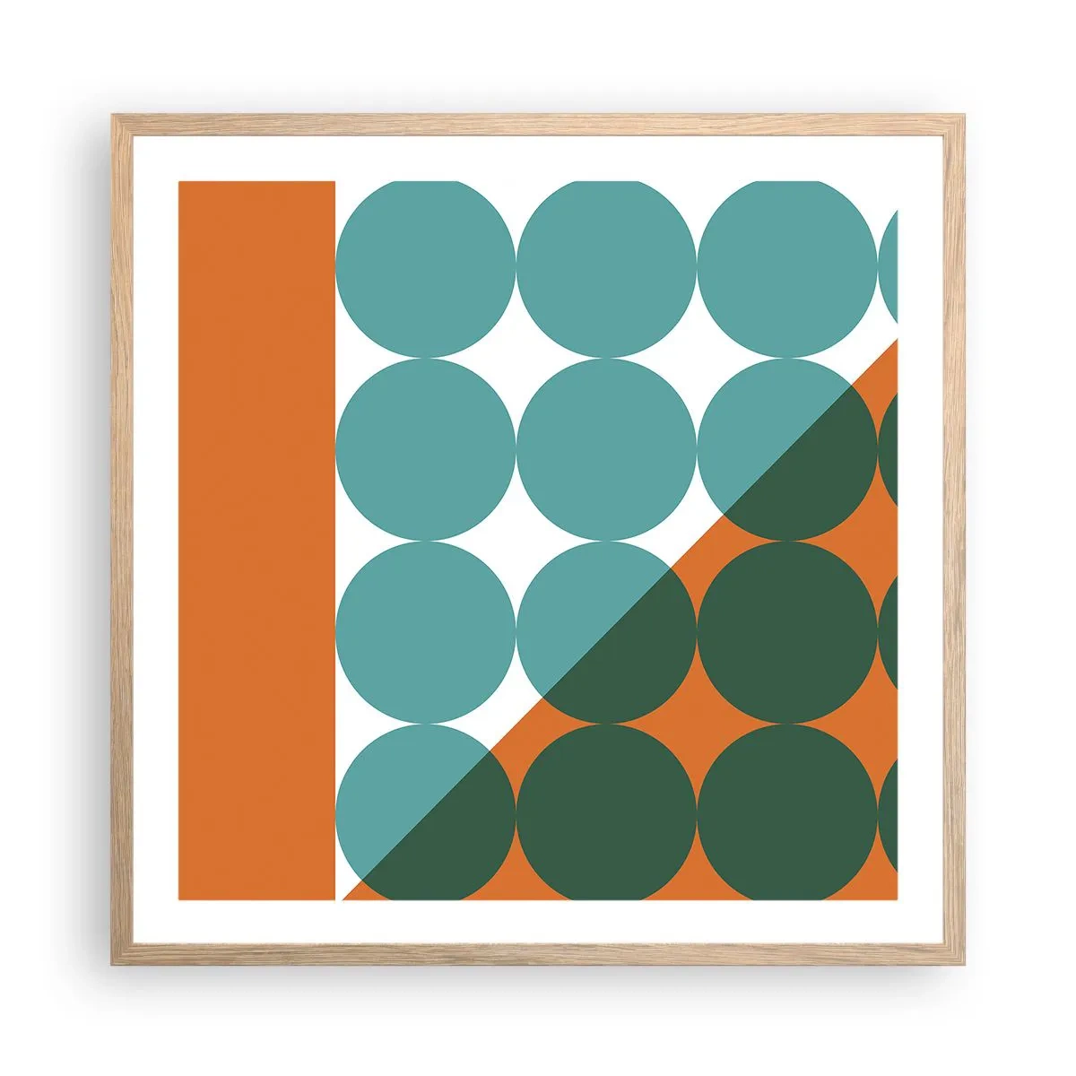 Plagát v ráme zo svetlého duba - Hore a šikmo - 60x60 cm