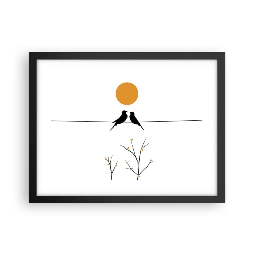 Plagát v čiernom ráme - Slávičí večer - 40x30 cm