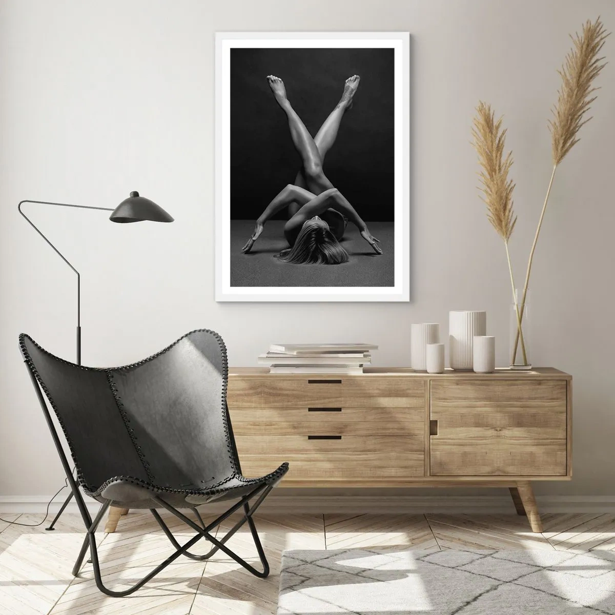 Plagát v bielom ráme - Geometria nahoty - 70x100 cm