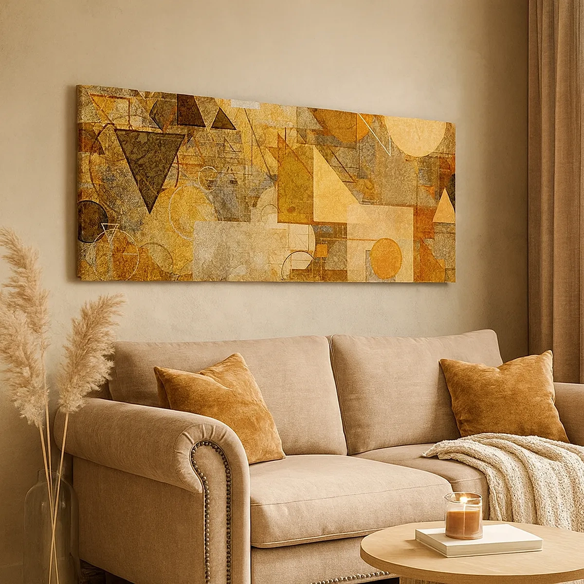 Obraz na plátne - Kubistické bronzové štúdium - 30x30 cm