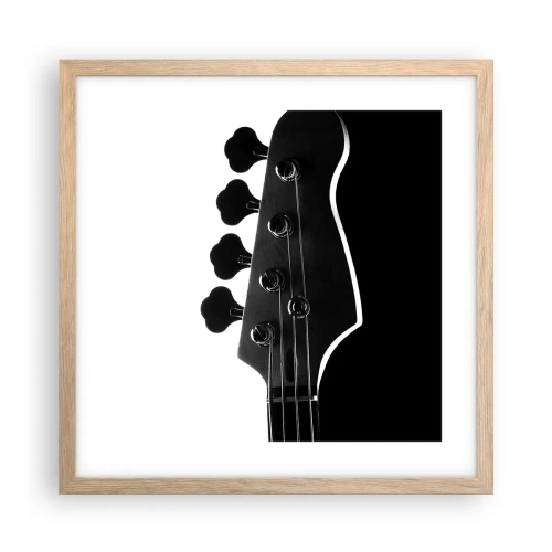 Plagát v ráme zo svetlého duba - Rockové ticho - 40x40 cm