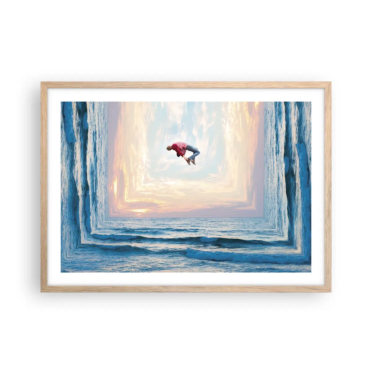 Plagát v ráme zo svetlého duba - Do inej dimenzie - 70x50 cm