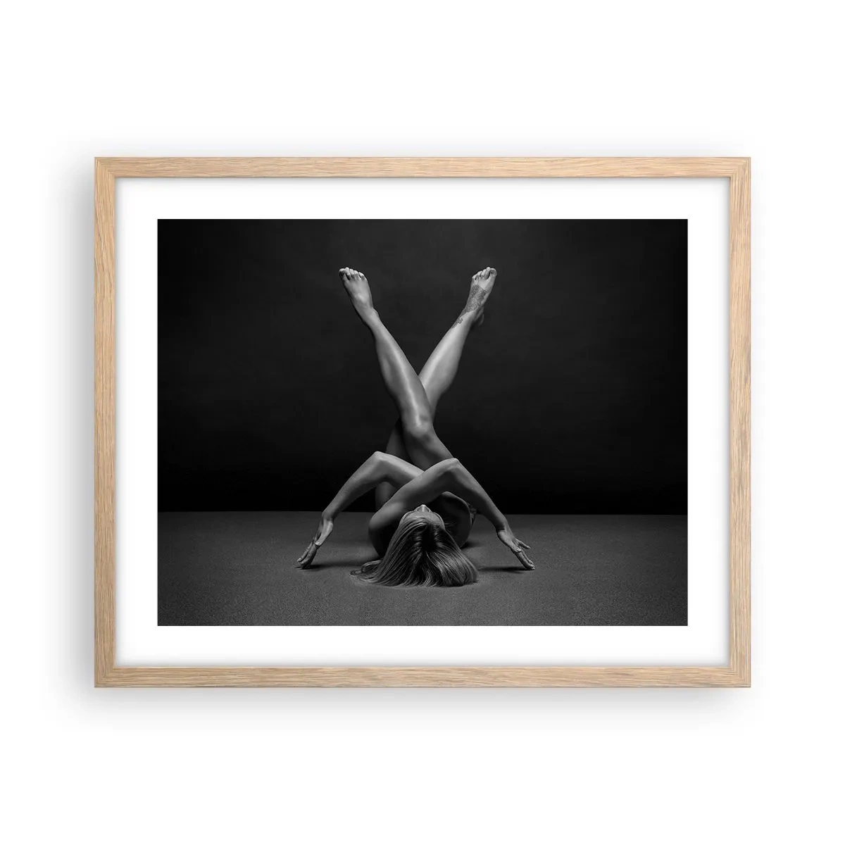 Plagát v ráme zo svetlého duba - Geometria nahoty - 50x40 cm