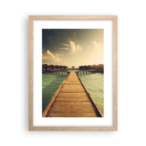 Plagát v ráme zo svetlého duba - Vrelé pozvanie - 30x40 cm