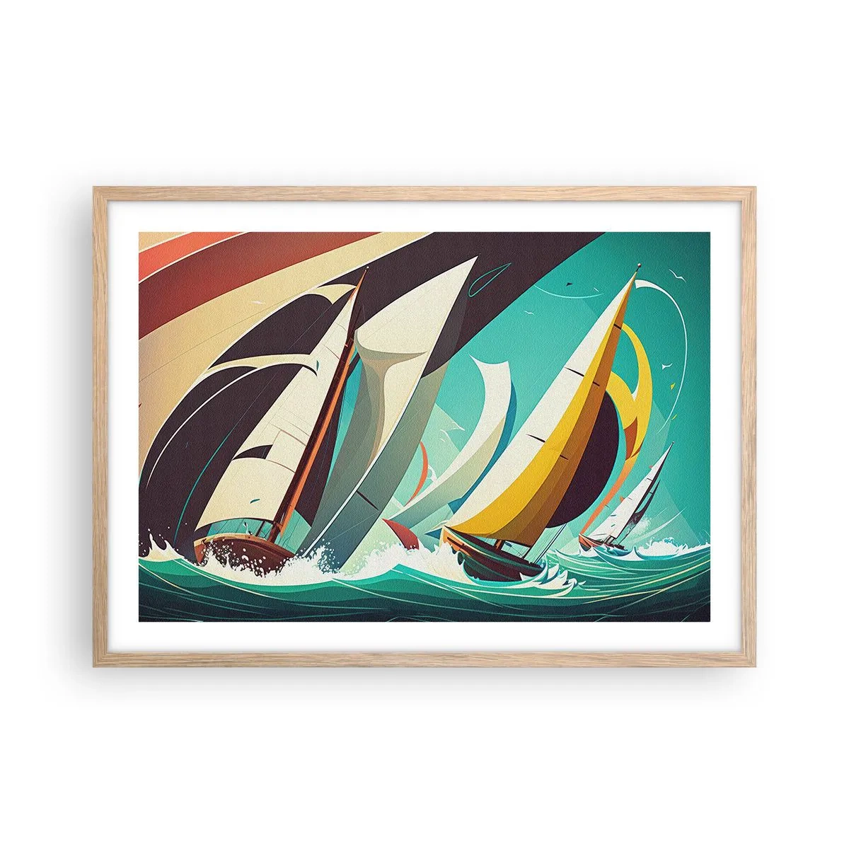 Plagát v ráme zo svetlého duba - Ako vychádzať so živlami - 70x50 cm