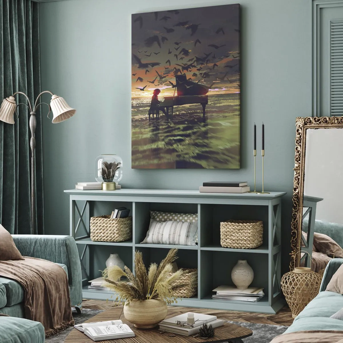 Obraz na plátne - Koncert na piano a vlny - 50x70 cm