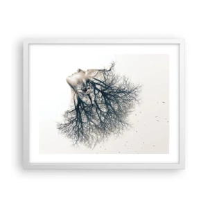 Plagát v bielom ráme - Očarená šepotom stromu - 50x40 cm