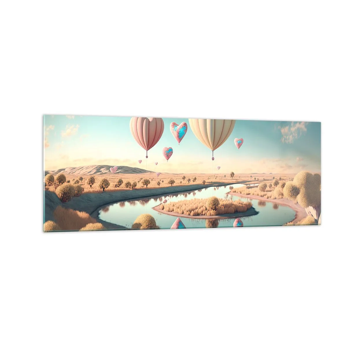 Obraz na skle - Láska ťa nechá vzlietnuť - 140x50 cm