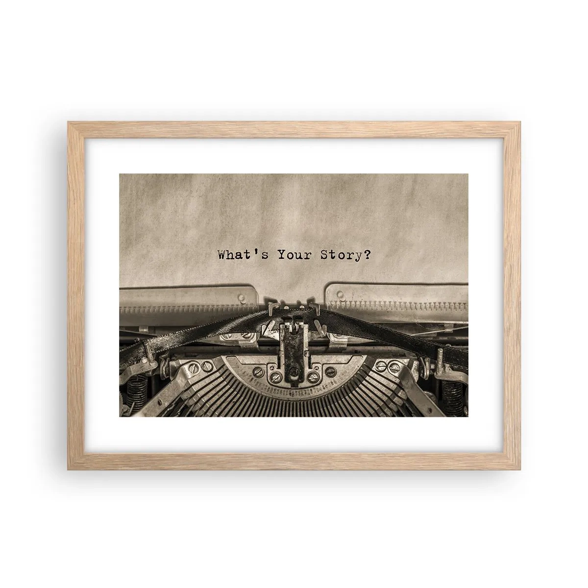 Plagát v ráme zo svetlého duba - Povedz mi - 40x30 cm