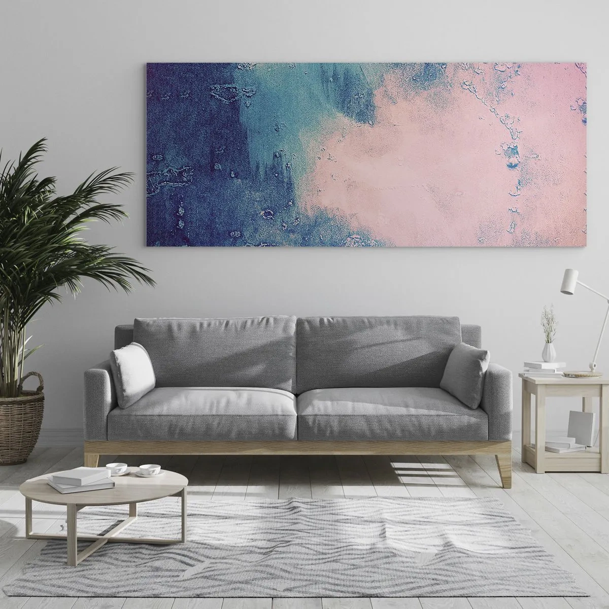 Obraz na skle - Modré objatie - 120x50 cm