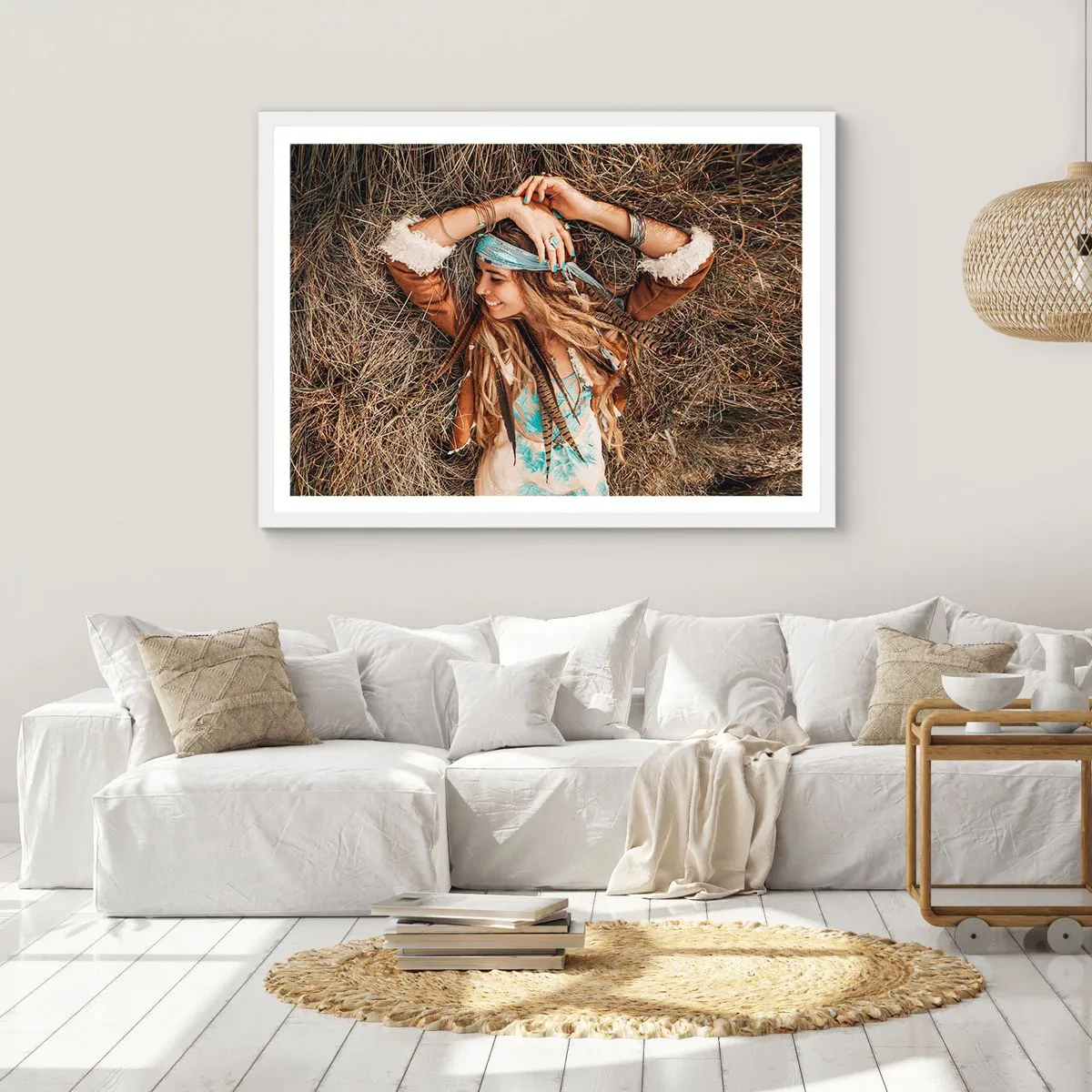 Plagát v bielom ráme - Na ceste do leta lásky - 91x61 cm