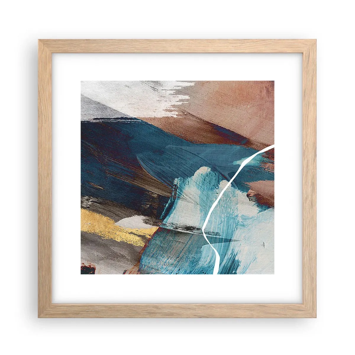 Plagát v ráme zo svetlého duba - Na plno a s energiou - 30x30 cm