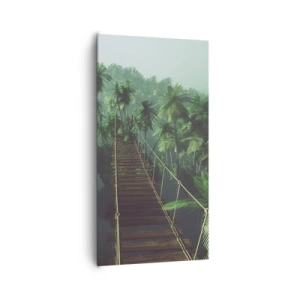 Obraz na plátne - Pri vodopáde zelene - 65x120 cm