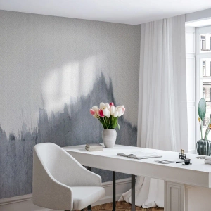 Fototapeta Standard Eco - Sivá abstrakcia pripomínajúca horskú krajinu - 100x70cm - Tajomný záznam - Moderná nástenná dekorácia do obývacej izby a spálne ARTTOR