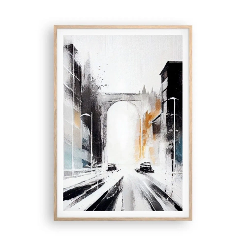 Plagát v ráme zo svetlého duba - Štúdia mesta: architektúra a pohyb - 70x100 cm