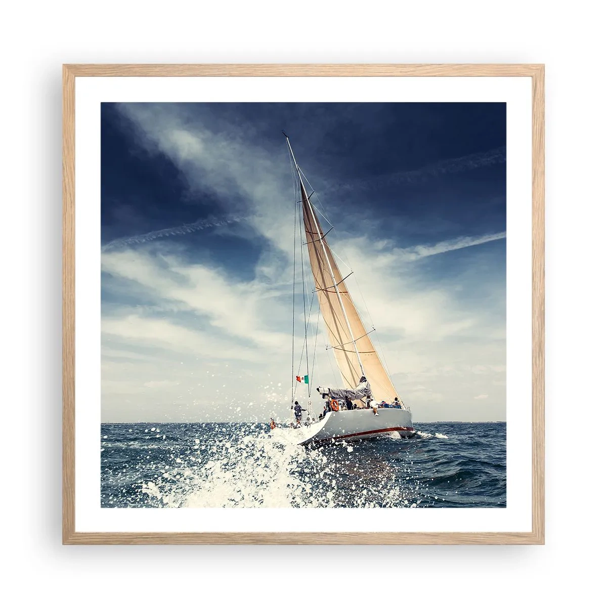 Plagát v ráme zo svetlého duba - Nás nedobehnú! - 60x60 cm