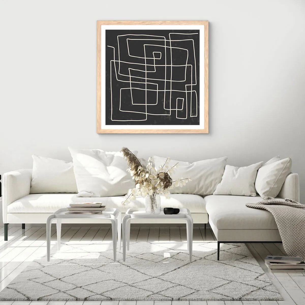 Plagát v ráme zo svetlého duba - Nie je to tak jednoduché - 60x60 cm