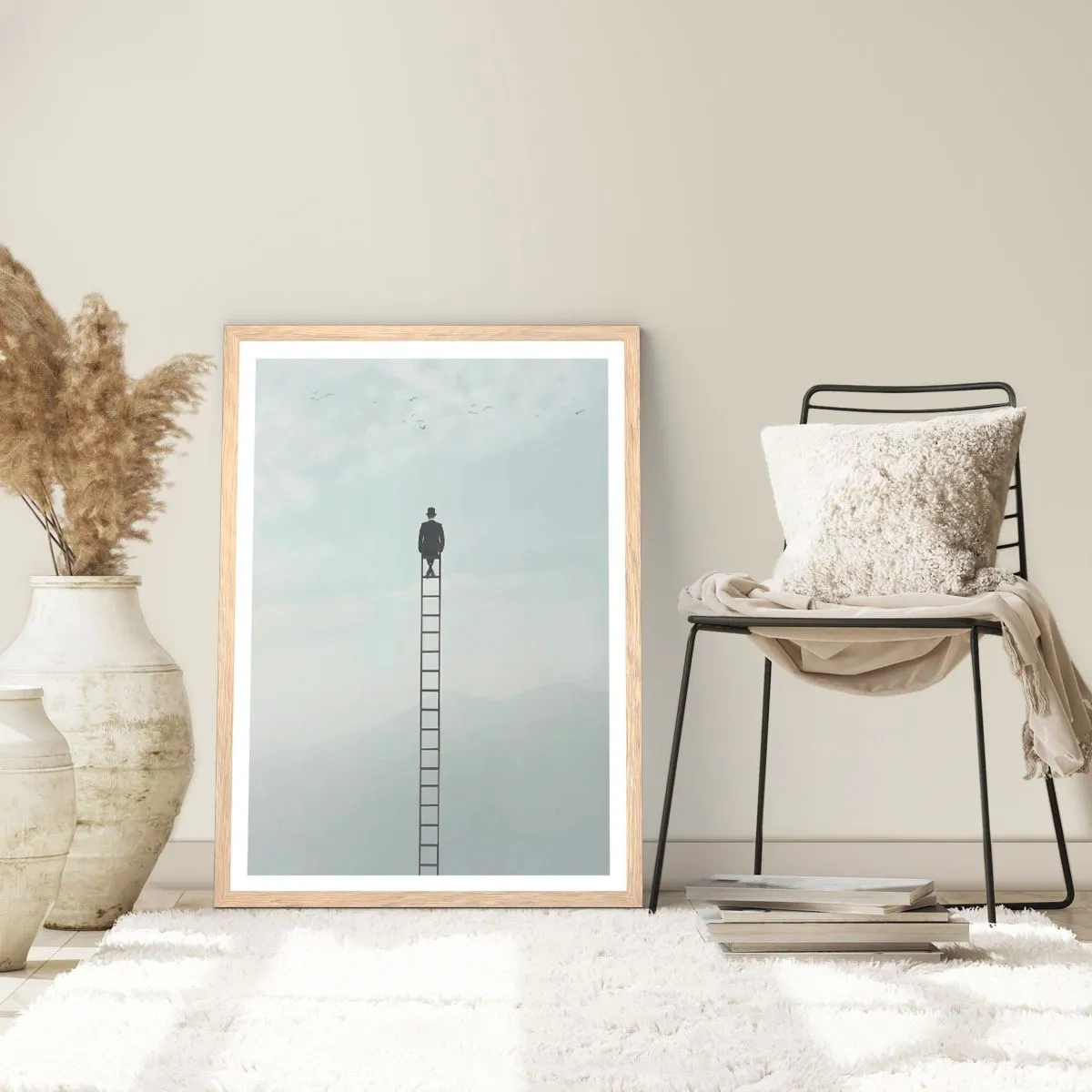 Plagát v ráme zo svetlého duba - Povzniesť sa nad to - 61x91 cm