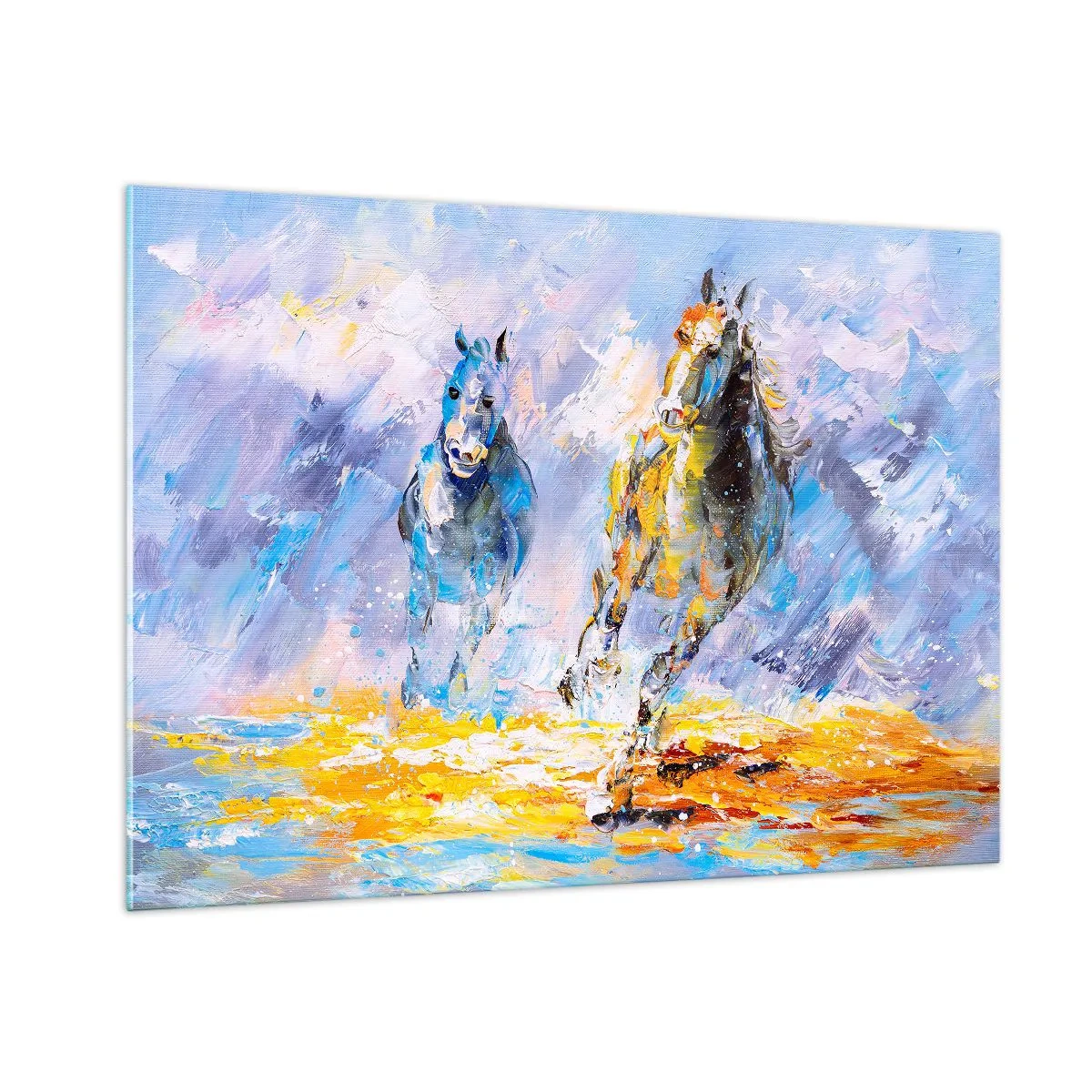 Obraz na skle - Cvalom cez žiaru - 100x70 cm