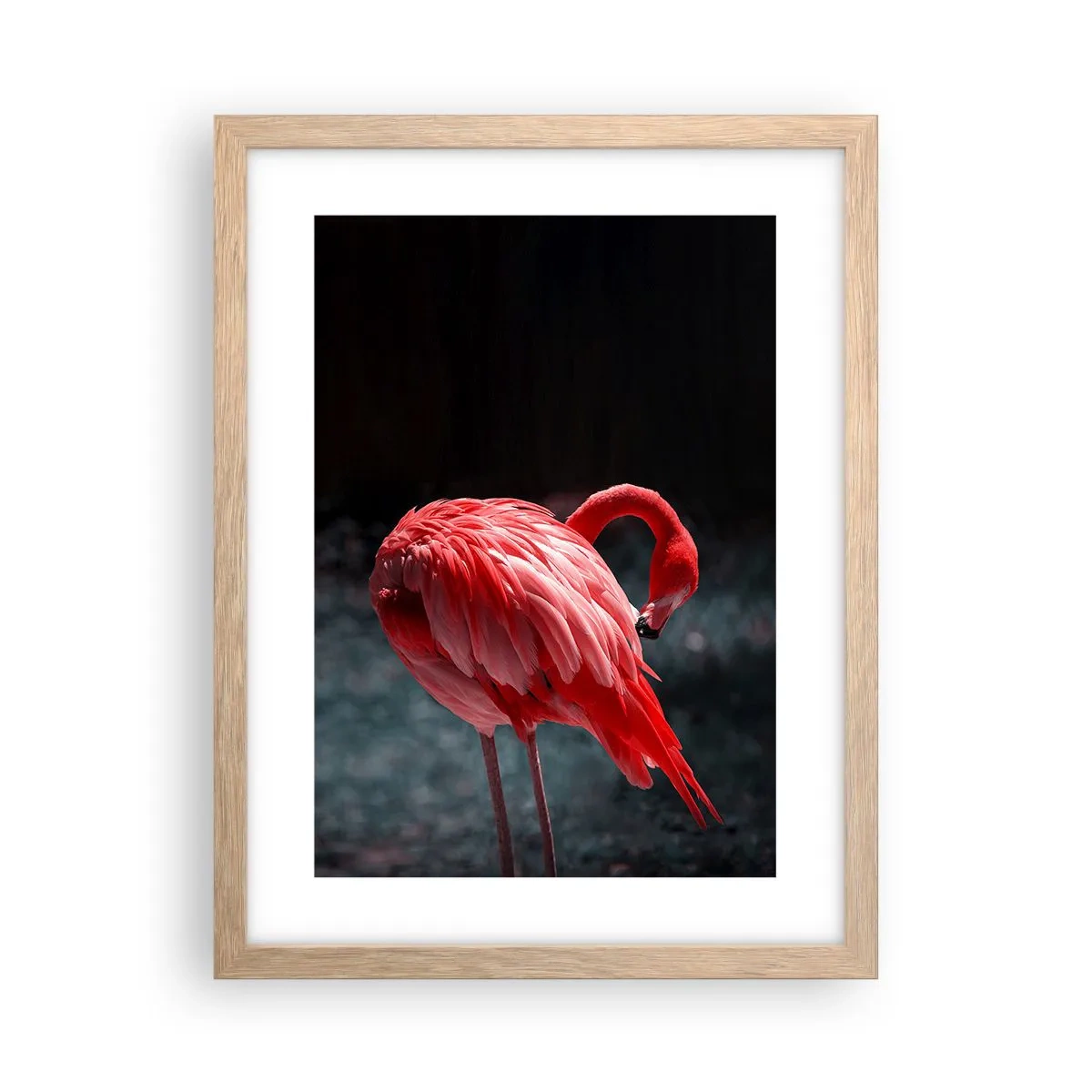 Plagát v ráme zo svetlého duba - Karmínová báseň prírody - 30x40 cm