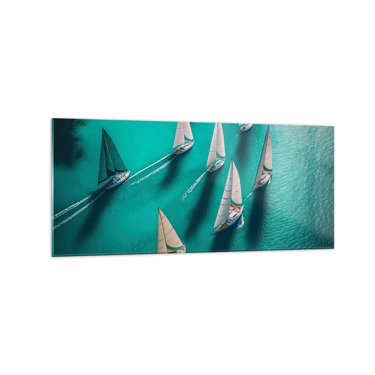 Obraz na skle - Zápasenie s vetrom - 120x50 cm