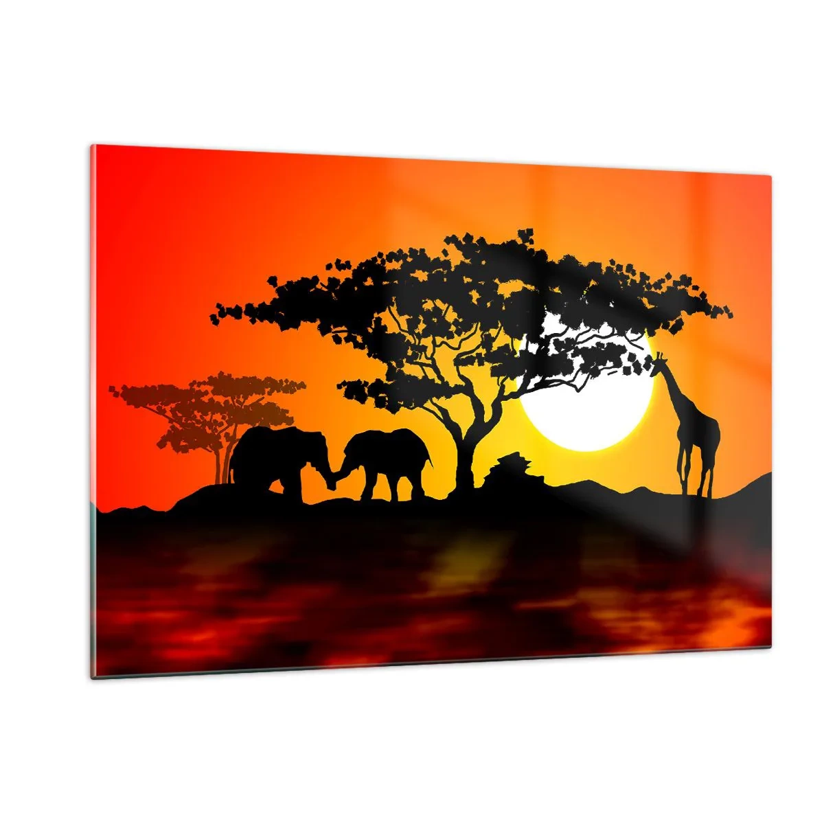 Obraz na skle - Stretnutie na savane - 120x80 cm