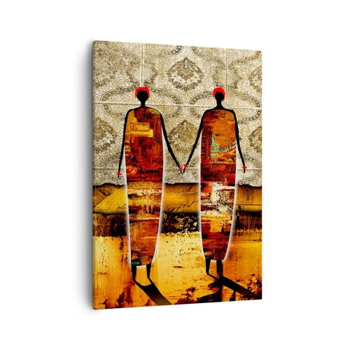 Obraz na plátne - Etnická kompozícia vo farbách Afriky - 50x70 cm