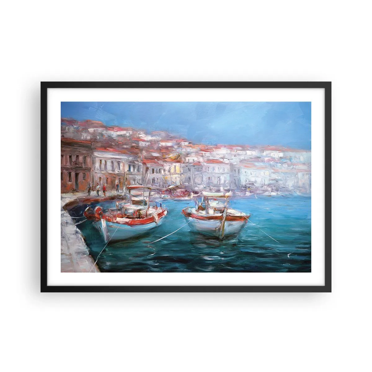Plagát v čiernom ráme - Taliansky záliv - 70x50 cm